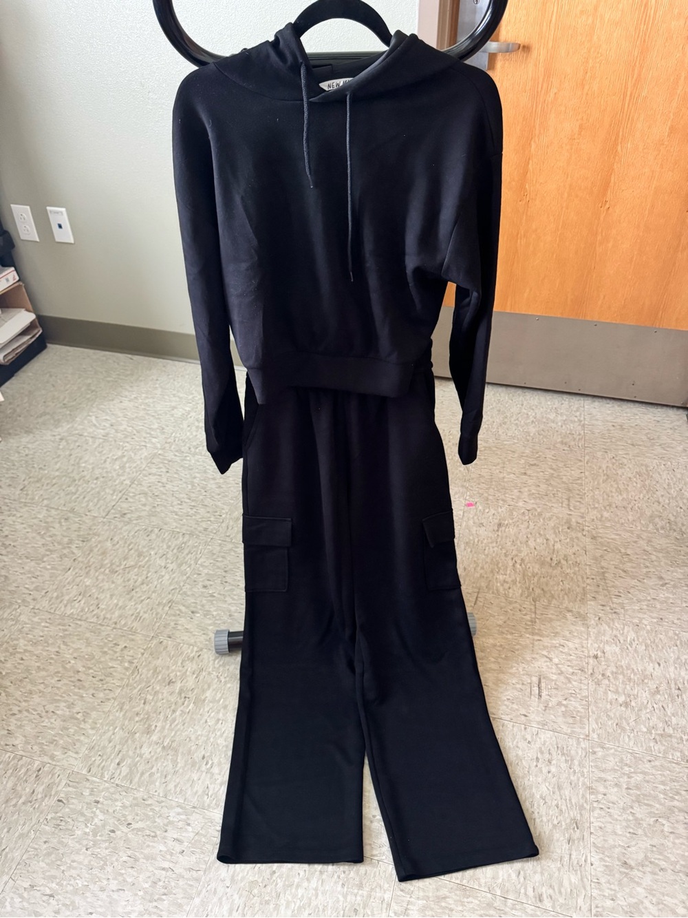 Black Hooded Sweatshirt and matching Black Cargo pants